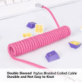 Nylon Braid Coiled aviator usb-c keyboard cable